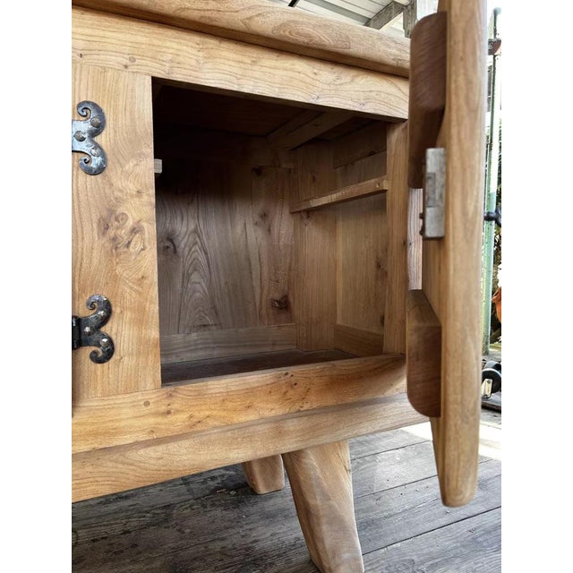 Vintage Brutalist Sideboard in Elm For Sale - Image 12 of 15