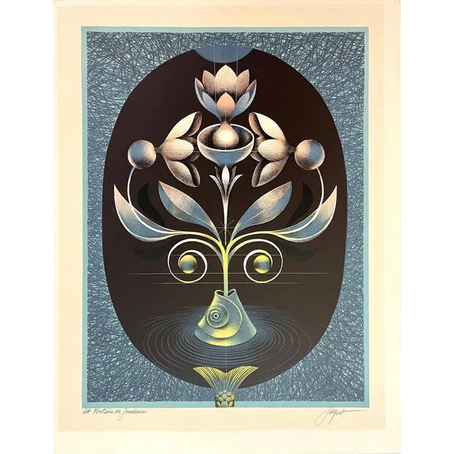 Pierre Jacquot, Fountain of Youth, Original Lithograph For Sale - Image 4 of 4