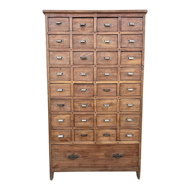 Mid 20th Century Vintage Colonial Teak Storage Dresser For Sale
