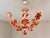 Vintage Italian Murano Style Amber Brown Floral Chandelier - Porcelain Body With Crystal Teardrops For Sale - Image 11 of 18