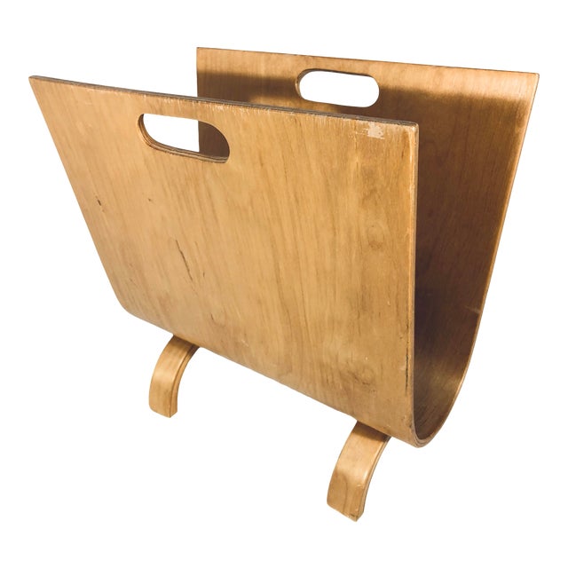 Alvar Aalto Style Bent Wood Magazine Rack Chairish