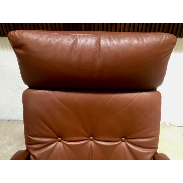 Scandinavian Leather Lounge Chair by Elsa & Nordahl Solheim for Rybo Rykken, 1960s For Sale - Image 10 of 17