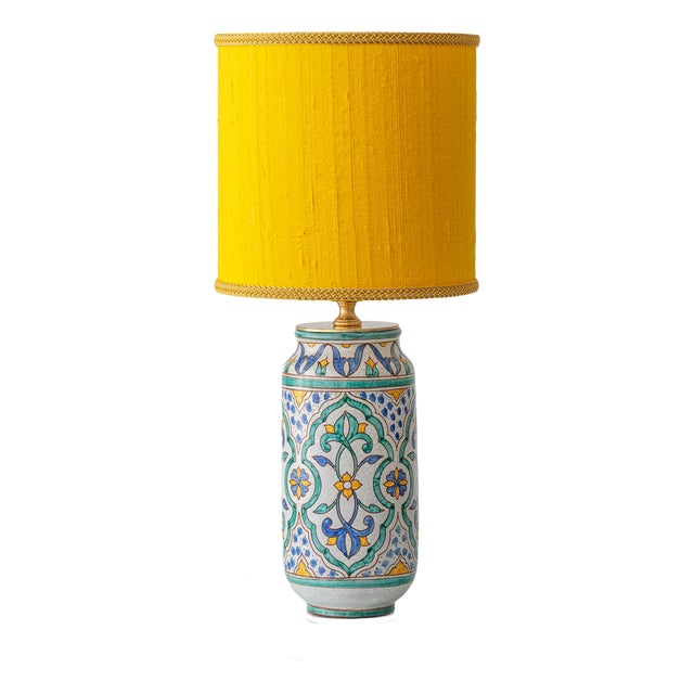 Spanish Moorish Hand-Painted Ceramic Table Lamp For Sale