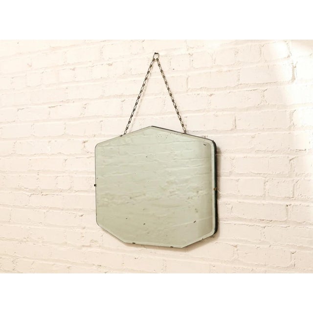 Art Deco Vintage Art Deco Frameless Beveled Mirror For Sale - Image 3 of 8