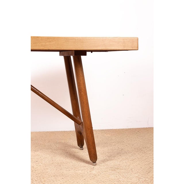 1960s Large Extendable Oak Dining Table by Guillerme and Chambron for Votre Maison, 1960 For Sale - Image 5 of 18