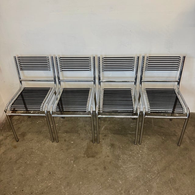 Model 212 Sandows Chairs by Renè Herbst for Pallucco, 1980s, Set of 4 For Sale - Image 11 of 12
