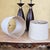 Pair of Contemporary Espresso Wood Hourglass Lamps With Brushed Nickel Accents and Linen Shades For Sale - Image 16 of 18
