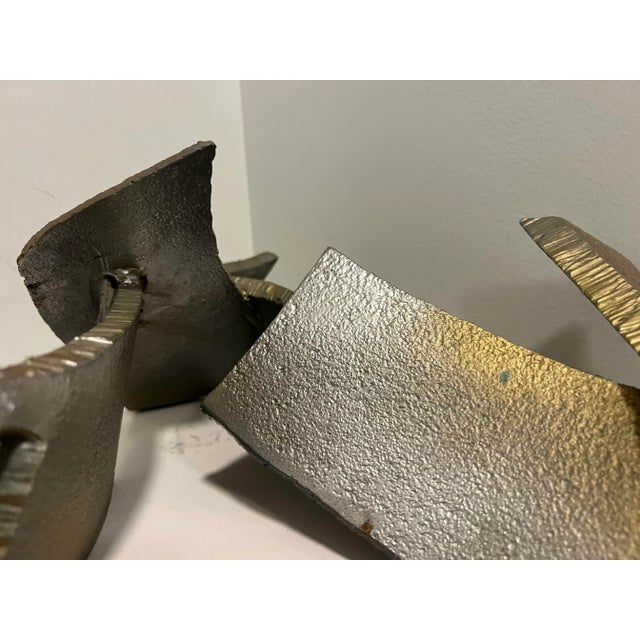 1980s 1980s Abstract Industrial Half-Inch Steel Minimalistic Abstract Sculpture For Sale - Image 5 of 8