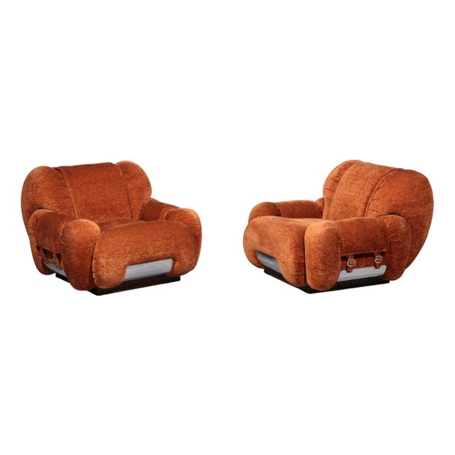 Lounge Chairs in the style from Adriano Piazzesi Italy, 1970, Set of 2 For Sale
