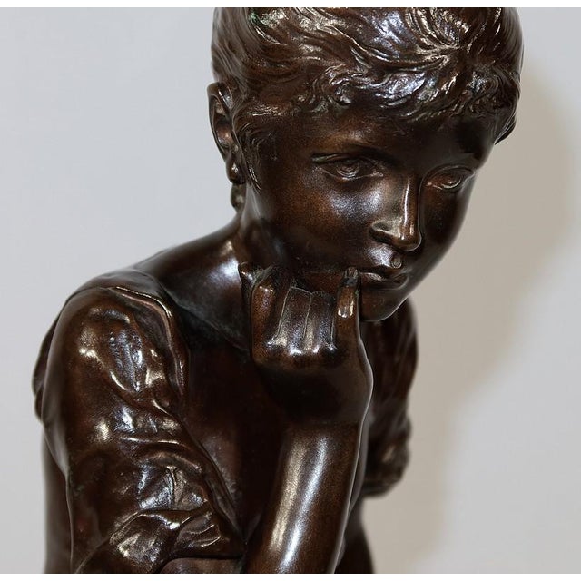 A. Massoulle, Jeune fille assise, Late 1800s, Bronze For Sale - Image 9 of 18