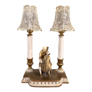 1930’s Rare Elegant Gilded Twin Candlestick Lamp