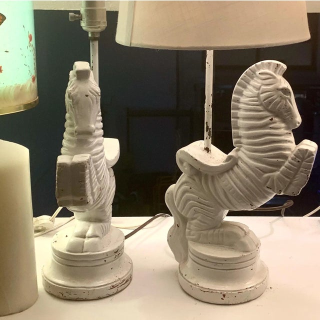 Frederic Weinberg Midcentury Frederic Weinberg Bucking Zebra Table Lamp, Signed For Sale - Image 4 of 5