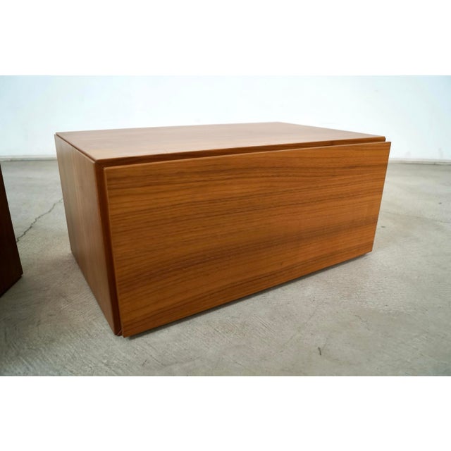 Mid-Century Modern Style Floating Walnut Nightstands - A Pair For Sale - Image 11 of 12
