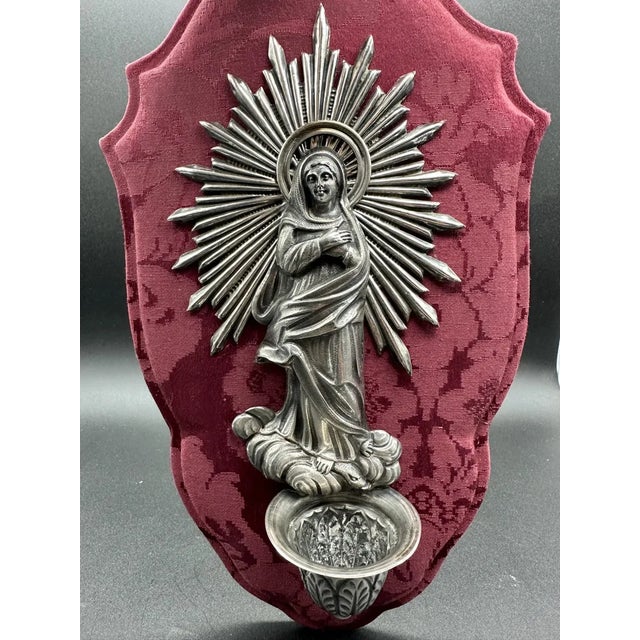 Stoup Depicting the Madonna in 925 Sterling Silver For Sale - Image 4 of 11