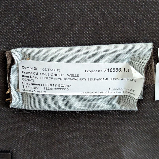 Room & Board Wells Modern Brown Lounge Chair With Square Arms For Sale - Image 9 of 9