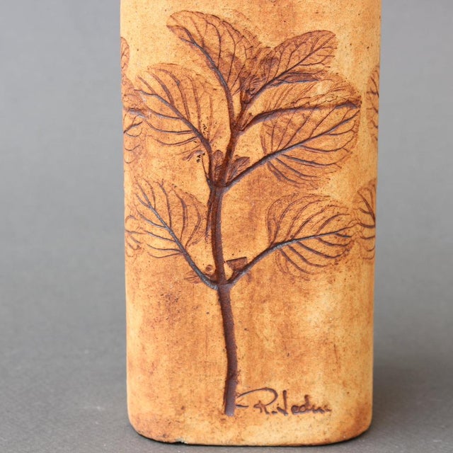 Brown Vintage French Ceramic Vase by Raymonde Leduc, 1970s For Sale - Image 8 of 14