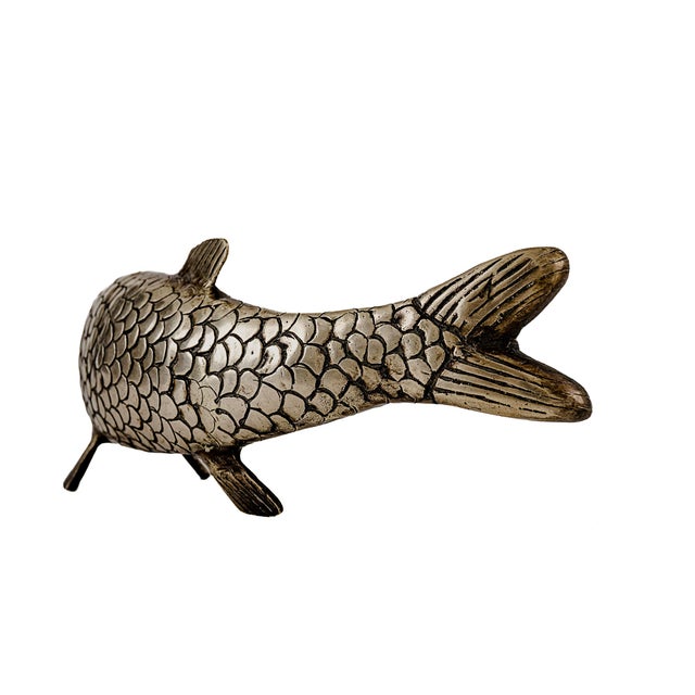 Vintage Mid-Century Modern Brass Koi Fish Figurine Set For Sale - Image 9 of 16