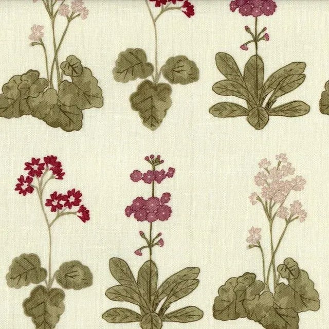 Lauren Servati Textiles, Primula Fabric in Rose For Sale