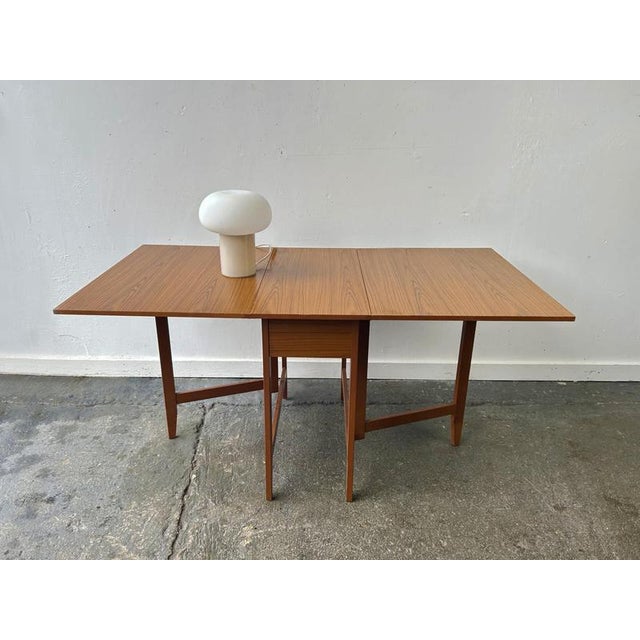 Mid-Century Modern Teak Drop-Leaf Dining Table from Schreiber, 1960s For Sale - Image 6 of 9