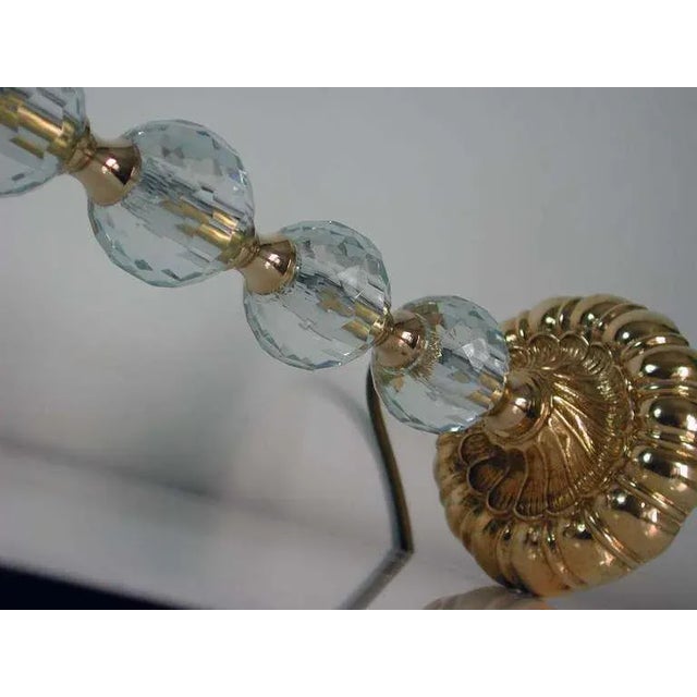 Metal Large Crystal Diamond and Bronze Table Lamp Attributed to Bakalowits, 1950s For Sale - Image 7 of 10