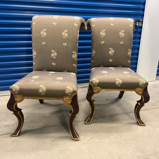 Wood Puccini Slipper Chairs by Rose Tarlow Melrose House- A Pair For Sale - Image 7 of 12