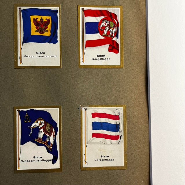 1930 German Cigarette Card Siam Sheet Matted Print For Sale - Image 4 of 5