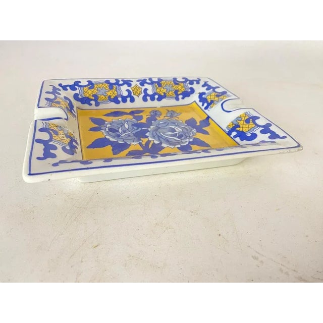 1960s Blue and Yellow Ceramic Ashtray or Vide Poche, Italy, 1960s For Sale - Image 5 of 8