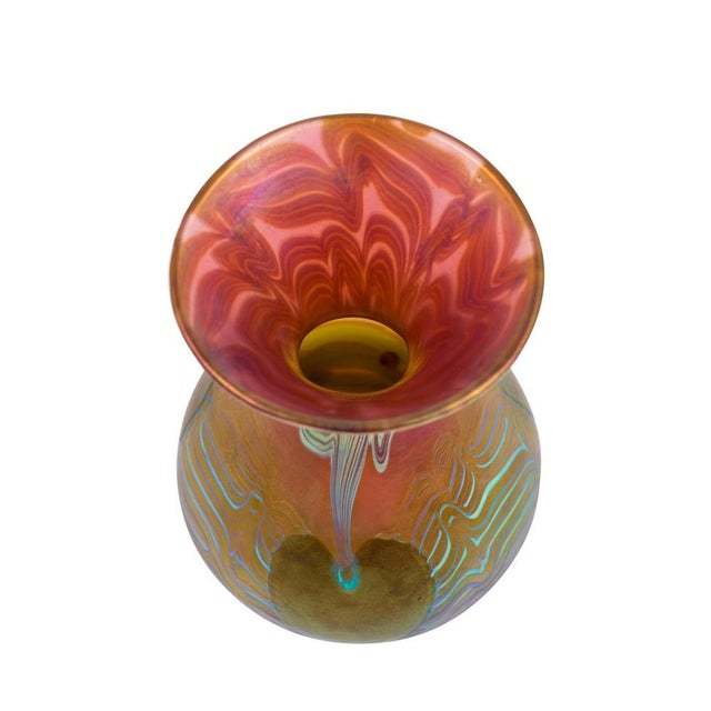 Art Nouveau PG 3/492 Vase in Pink, Green and Blue Glass from Johann Loetz Witwe, 1903 For Sale - Image 5 of 9