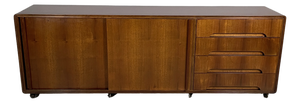 Mid-Century Modern Italian Wooden Sideboard with Casters, 1960s