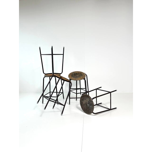 Industrial Vintage Industrial Bar Stool by Schmitz For Sale - Image 3 of 16