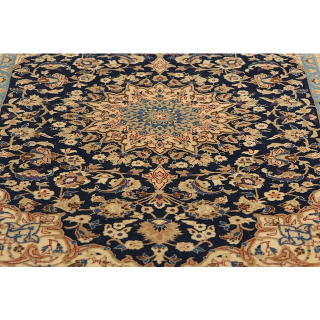 Late 20th Century Vintage Wool and Silk Persian Nain Rug - 02'10 X 04'02 For Sale - Image 5 of 9