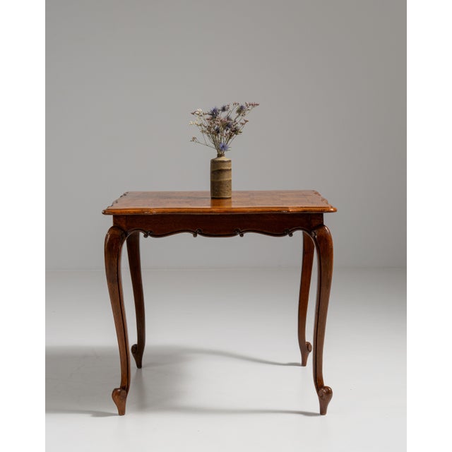 Wood 19th Century French Chestnut Brown Louis XV Oak Side Table For Sale - Image 7 of 15