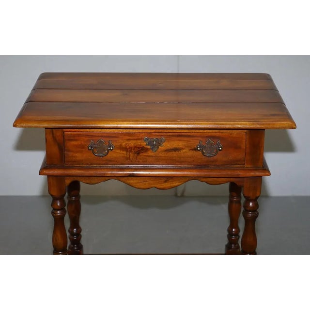 Large Hardwood Side Table with Single Drawer Campaign from Theodore Alexander For Sale - Image 3 of 18