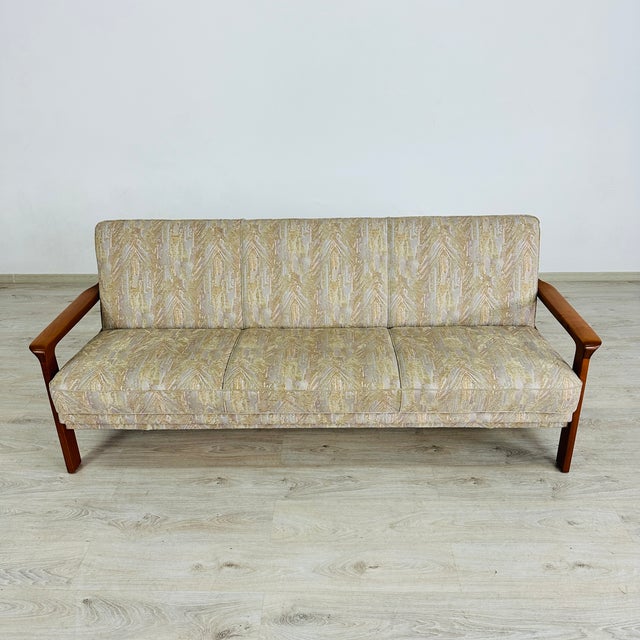 Danish Teak Three-Seater Sofa For Sale - Image 4 of 8