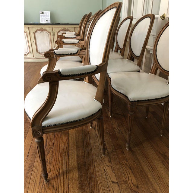 Baker Furniture Leather Dining Chairs Set of 8 Chairish