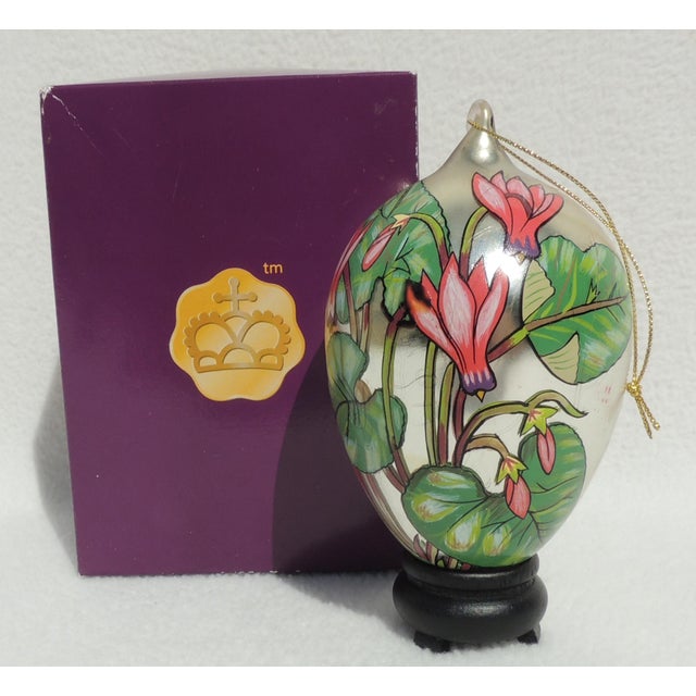 Beautiful 2004 Scared Season hand blown glass teardrop Christmas tree ornament. Silver blown glass teardrop hand painted...