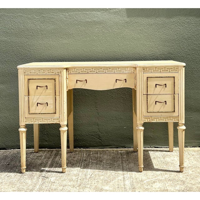 Vintage Greek Key Vanity For Sale In West Palm - Image 6 of 12