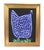 Blue and White Original Folk Art Chicken Hen Painting by Ruth Arenz Including the Antiqued Gold Wood Frame For Sale In Los Angeles - Image 6 of 6