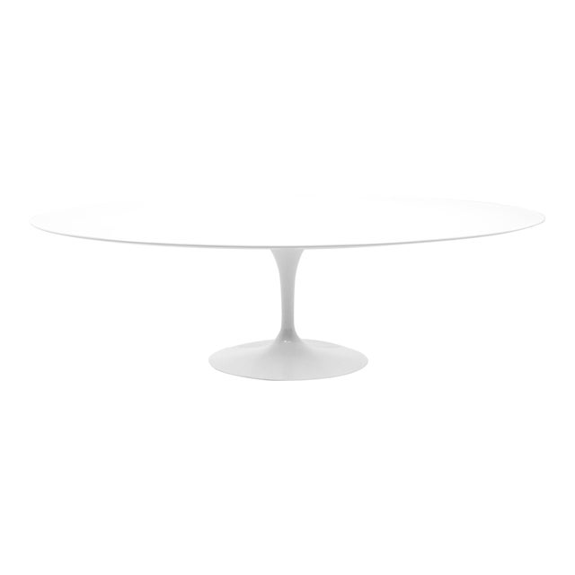Eero Saarinen Oval Tulip Base Dining Table White Laminate Top