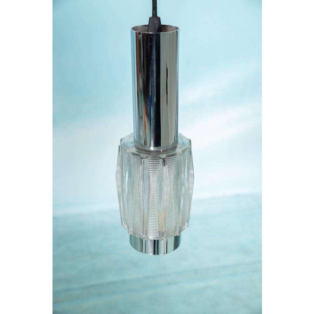 Vintage Chrome and Glass Hanging Lamp by Carl Thore For Sale - Image 3 of 17