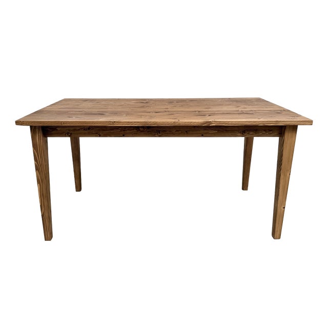 Small Vintage Farmhouse Table with Tapered Legs in Pine, 2010s For Sale