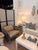 Early 21st Century Arteriors Taupe Leather and Rattan Lounge Chair For Sale - Image 5 of 7