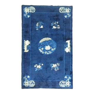 Midnight Blue Chinese Rug, 4' X 6'9'' For Sale