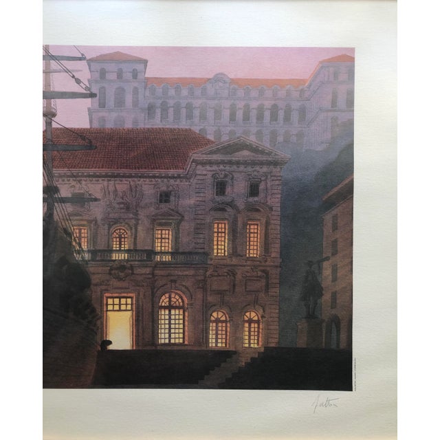 Contemporary Framed Lithograph Sea Port, Hand Signed For Sale - Image 3 of 6