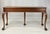Late 20th Century Vintage Baker Furniture Chippendale 5-Leg Burl Walnut & Mahogany Console Table For Sale - Image 5 of 16