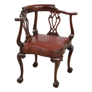 Southwood Ball & Claw Mahogany Corner Chair For Sale