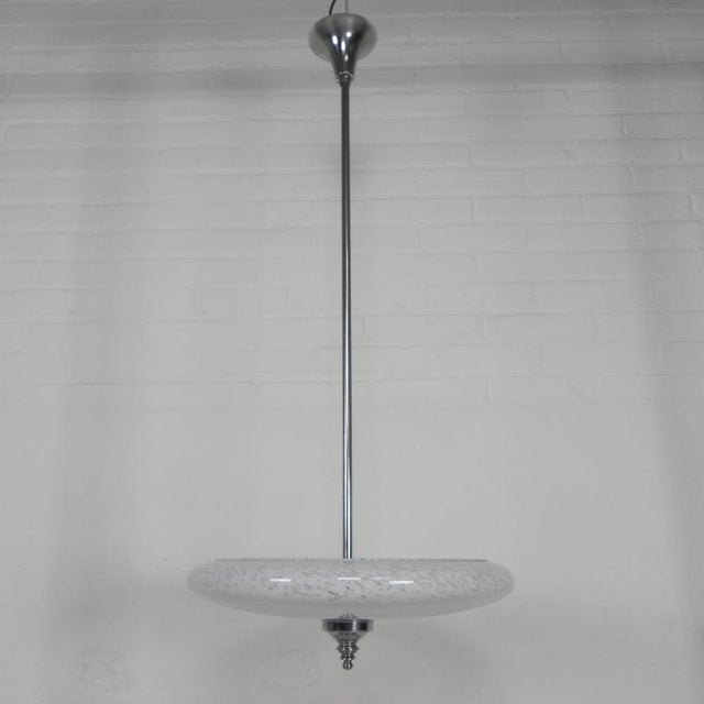 Art Deco Pendant Lamp with Cloudy Glass Bowl, 1930s For Sale - Image 18 of 18
