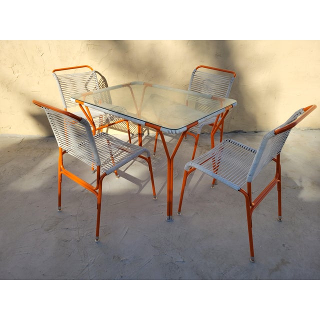 Vintage 1960s Ames Aire Mid Century Patio Dining Table & 4 Chairs