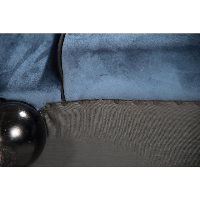 Set of Art Deco Blue Velvet Armchairs, 1940s For Sale - Image 16 of 18