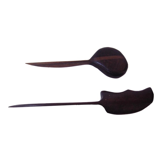 Modernist Artisan Wood Letter Opener, Pair For Sale